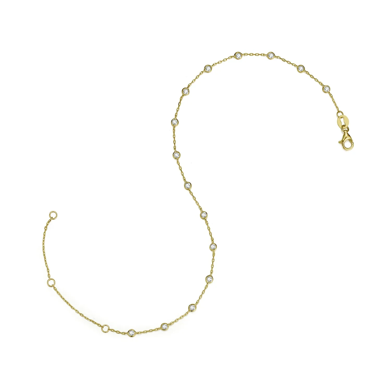 14K Solid Gold Bracelet Exclusively Handcrafted 0.494 Carat Natural Diamond (H-F Color, VS1-VS2 Clarity)