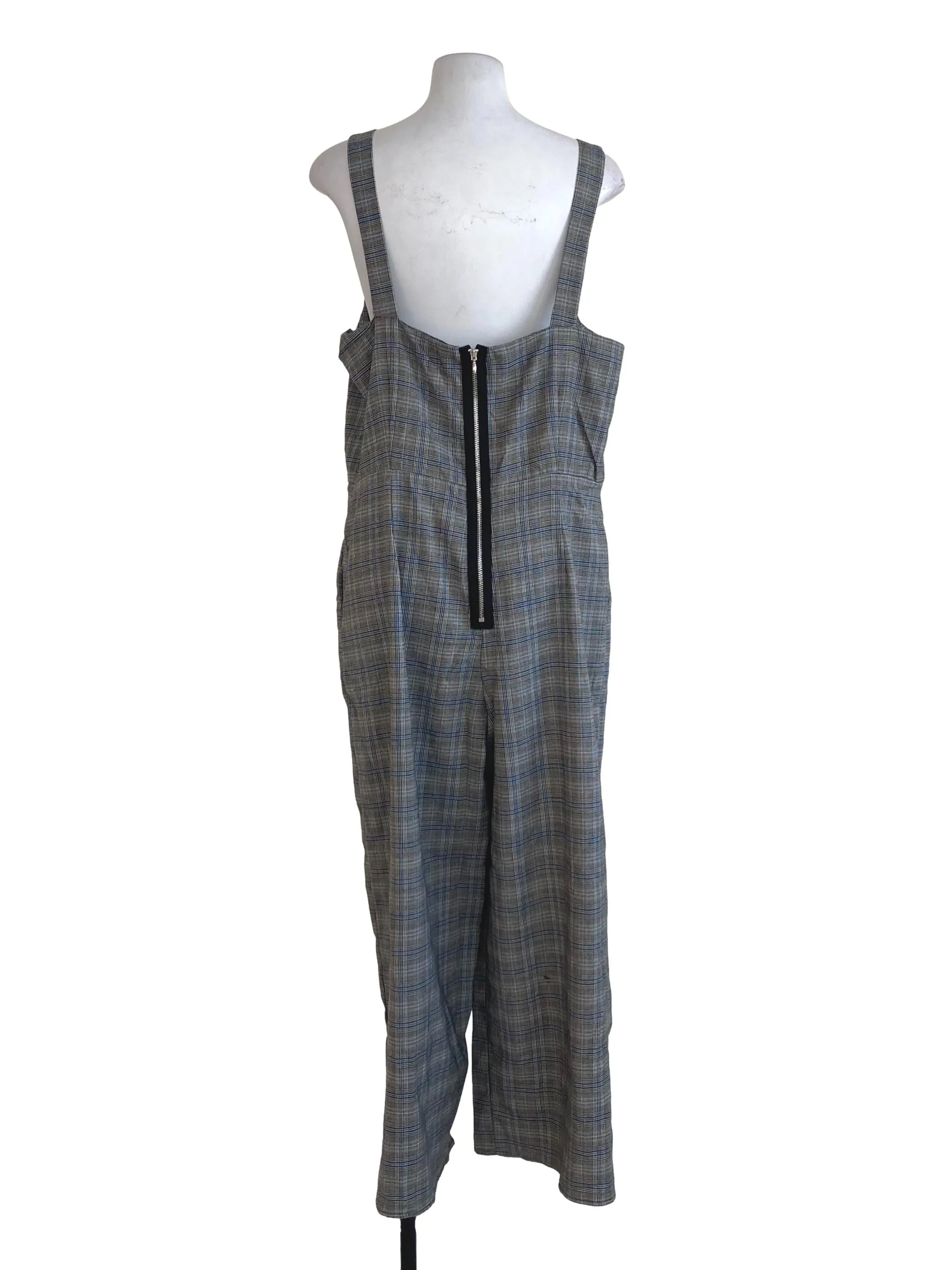 Black Glen Check Jumpsuit