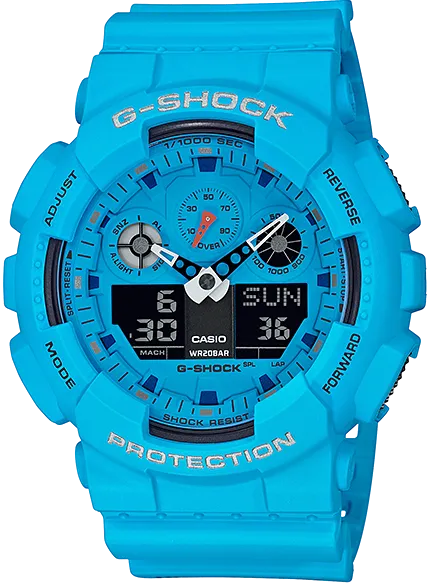 Casio G-Shock GA-100 Series Rock Sounds Analog-Digital GA-100RS-2A