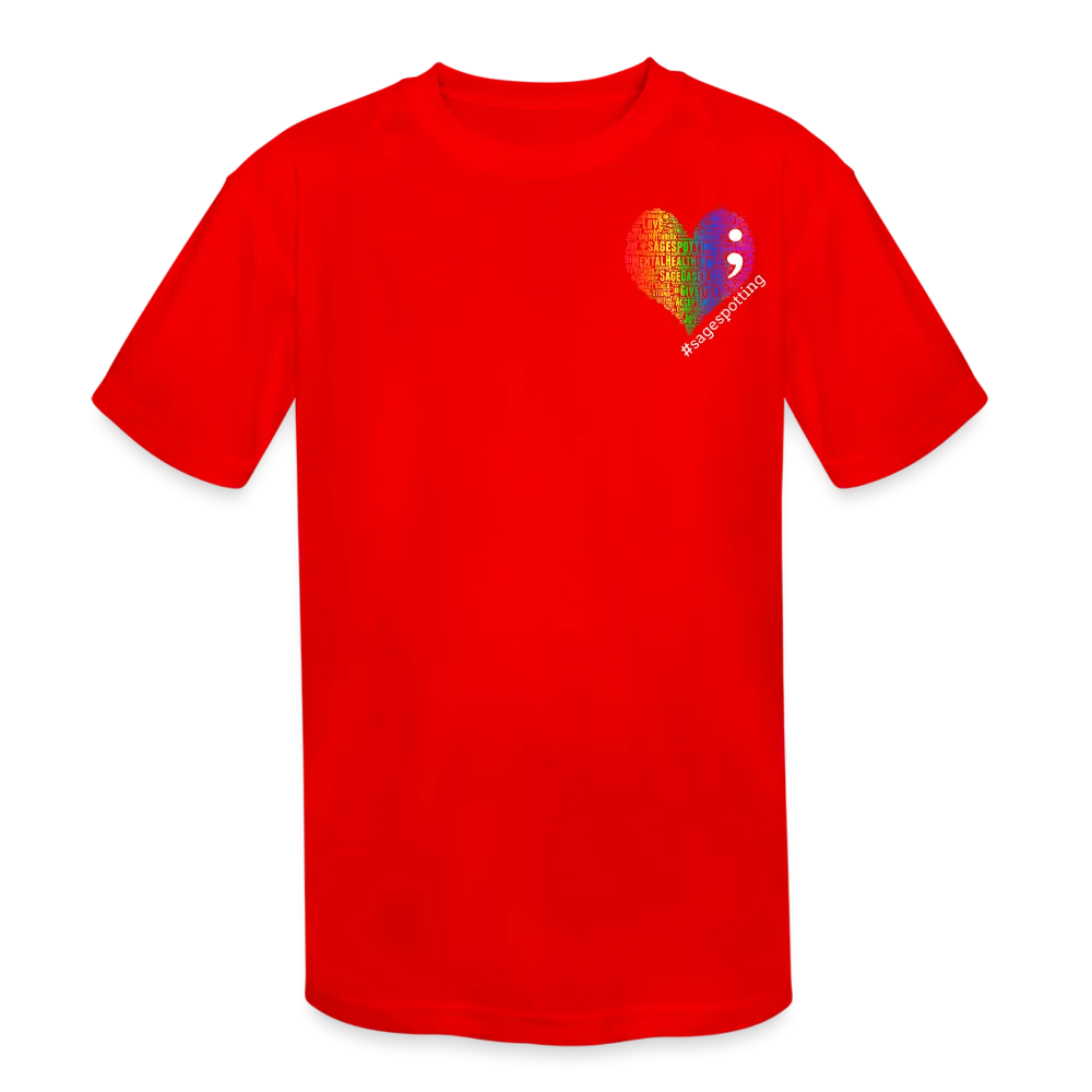 Kids' Athletic T-Shirt - Pocket WordCloud / Classic SCF Back Logo