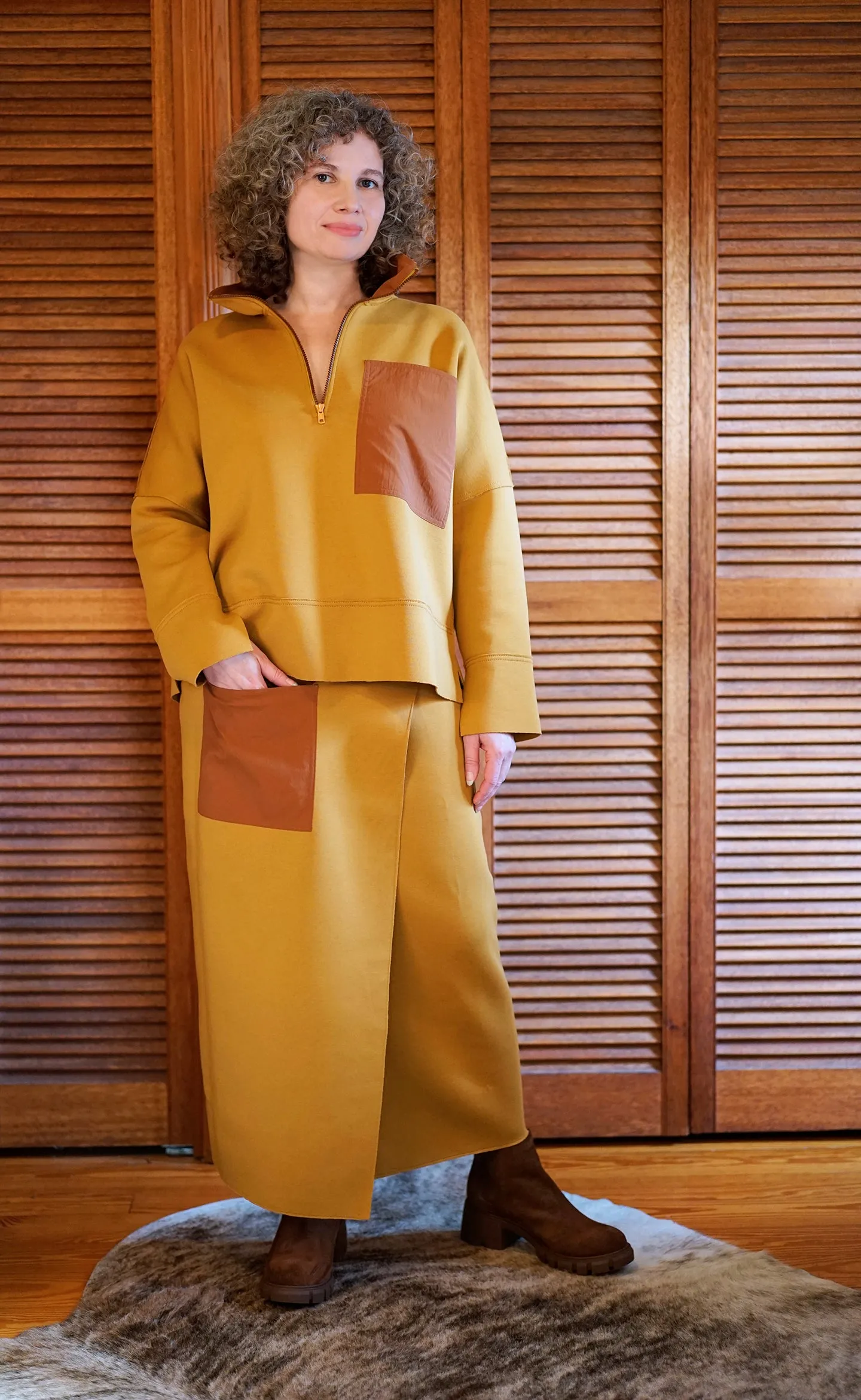 LOUNGE SUIT WRAP SKIRT TURMERIC