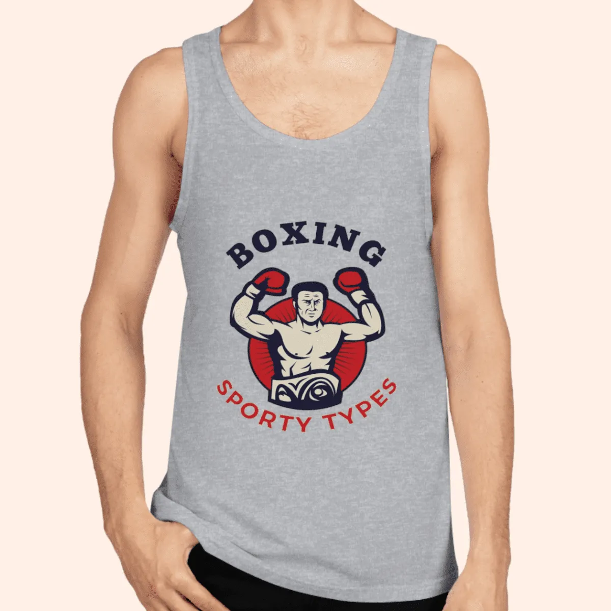 Men's Boxing Theme Cotton Tank Top