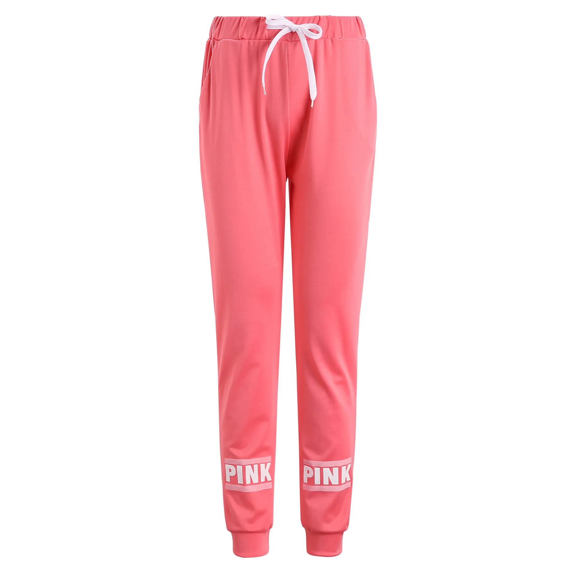 Pink Letter Print Sexy Tracksuit