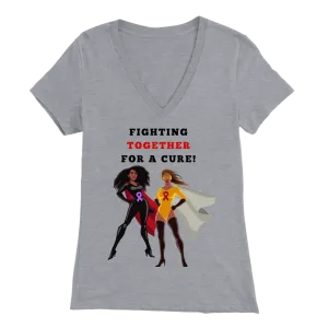 "Fighting Together for a Cure" V-neck Tee