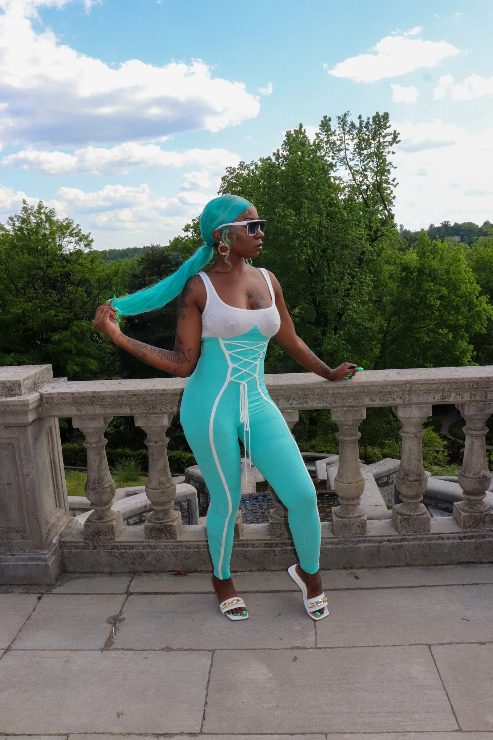 Show Me Off Mint Jumpsuit