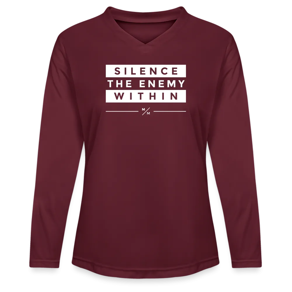 Silence The Enemy Within - Ladies' Zone Performance Long-Sleeve T-Shirt