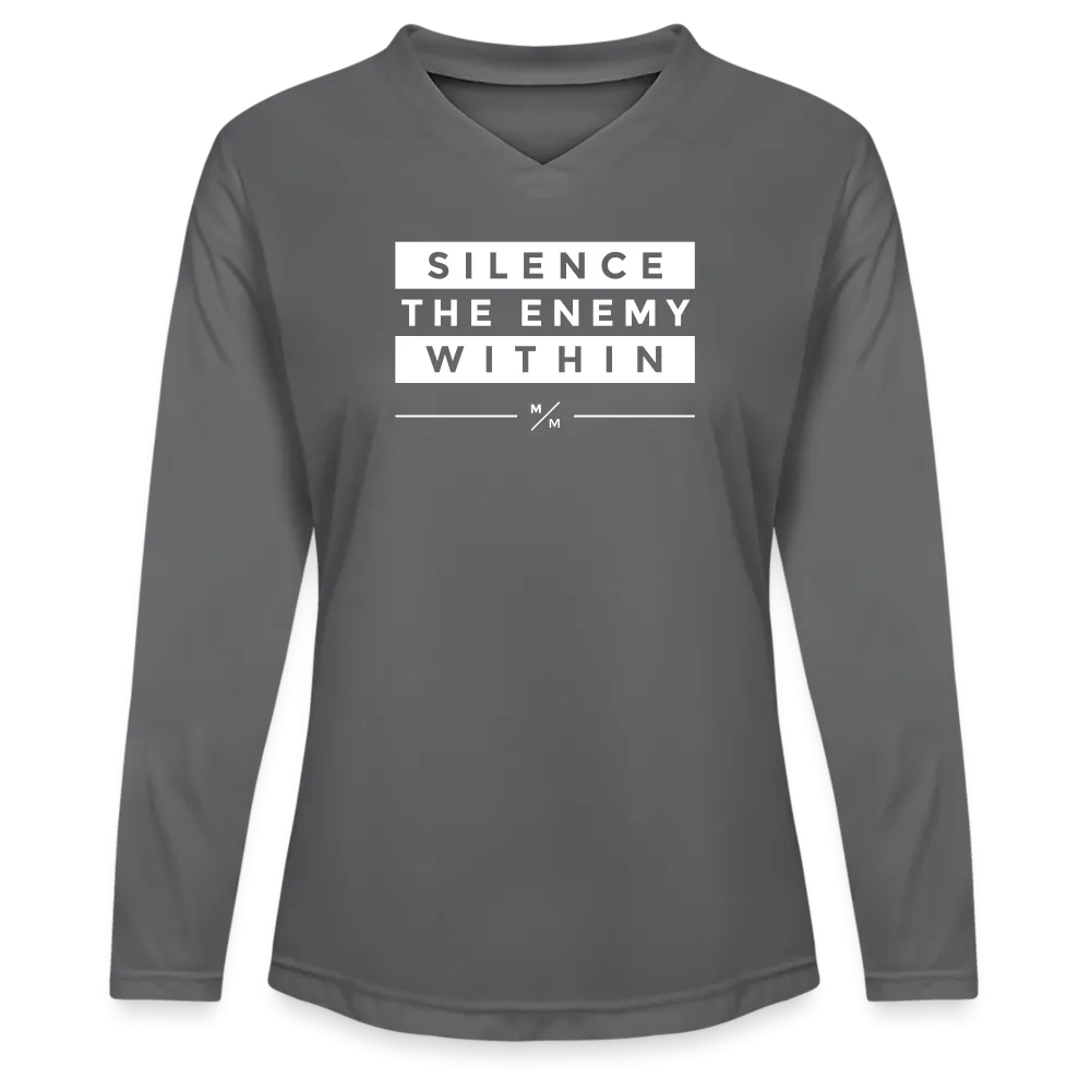Silence The Enemy Within - Ladies' Zone Performance Long-Sleeve T-Shirt
