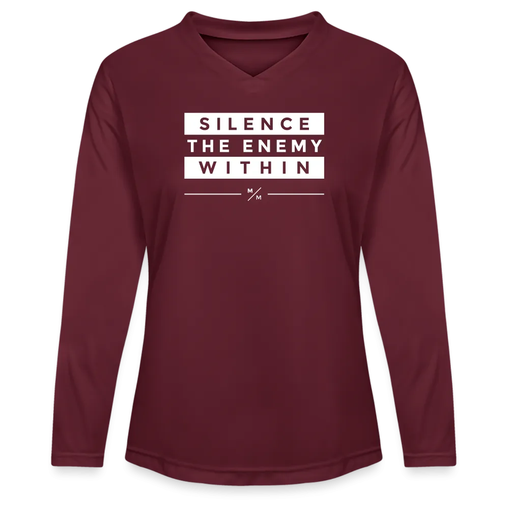 Silence The Enemy Within - Ladies' Zone Performance Long-Sleeve T-Shirt