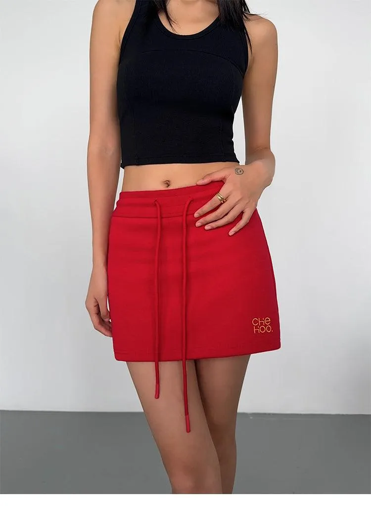 Sporty Drawstring Skirt