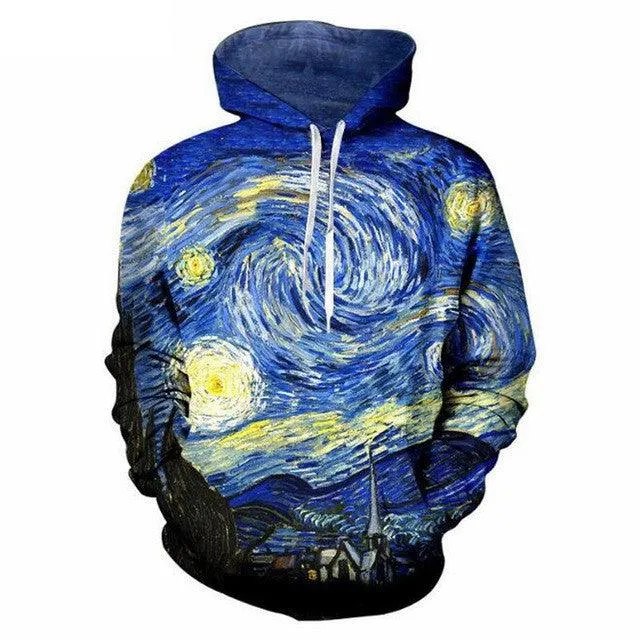 The Starry Night Printed Hoodies n Sweatshirt